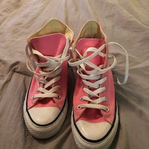 Converse pink high tops ladies size 8